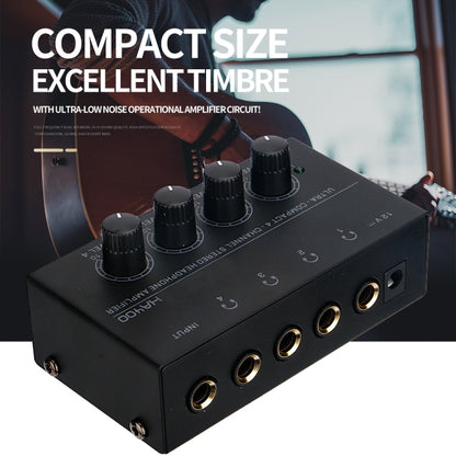 Recording Studio Four-way Headphone Amplifier Mixer Monitoring Multi-channel Amplifier, US Plug -  by PMC Jewellery | Online Shopping South Africa | PMC Jewellery | Buy Now Pay Later Mobicred