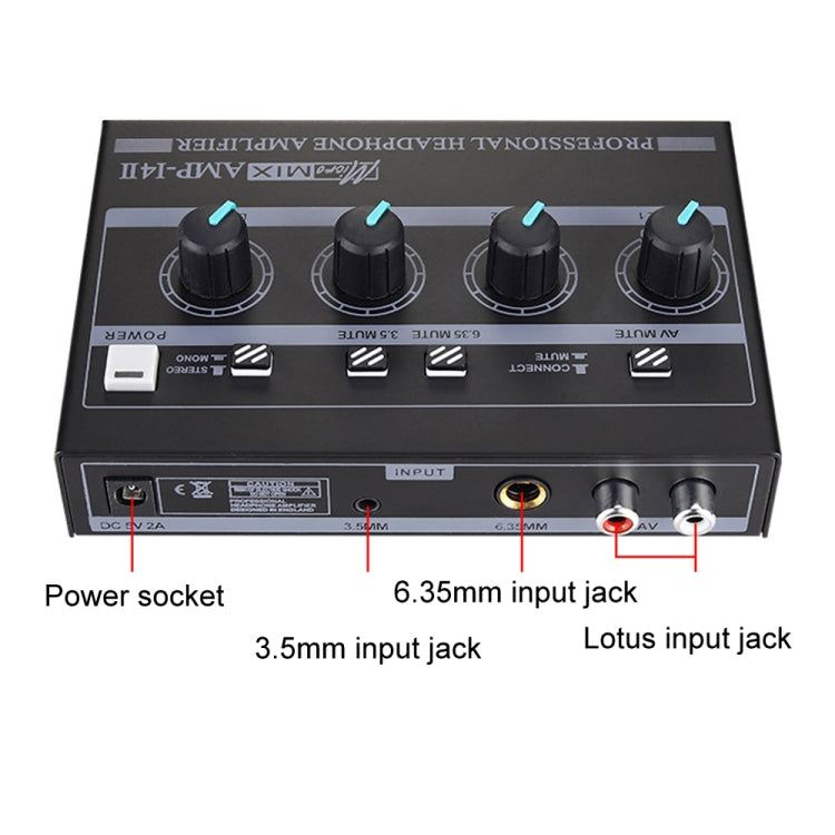 Mini HIFI 8-channel Monitoring Portable Headphone Amplifier Distributor(US Plug) -  by PMC Jewellery | Online Shopping South Africa | PMC Jewellery | Buy Now Pay Later Mobicred