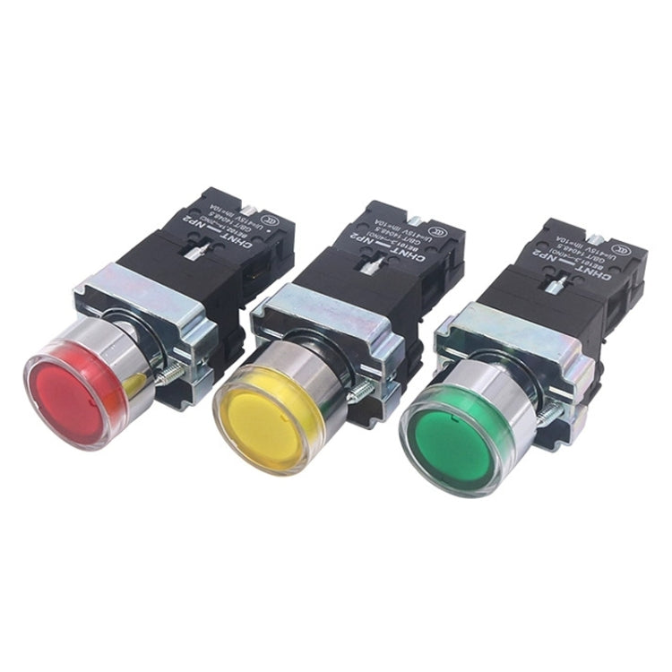 CHINT NP2-BW3462/24V 1 NC Pushbutton Switches With LED Light Silver Alloy Contact Push Button - Car Switches by CHINT | Online Shopping South Africa | PMC Jewellery | Buy Now Pay Later Mobicred