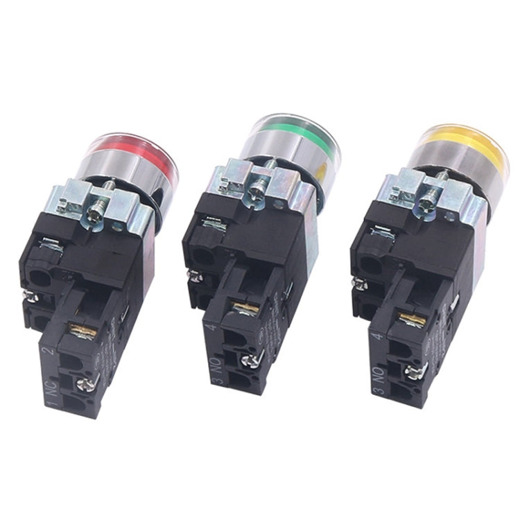 CHINT NP2-BW3363/24V 2 NO Pushbutton Switches With LED Light Silver Alloy Contact Push Button - Car Switches by CHINT | Online Shopping South Africa | PMC Jewellery | Buy Now Pay Later Mobicred