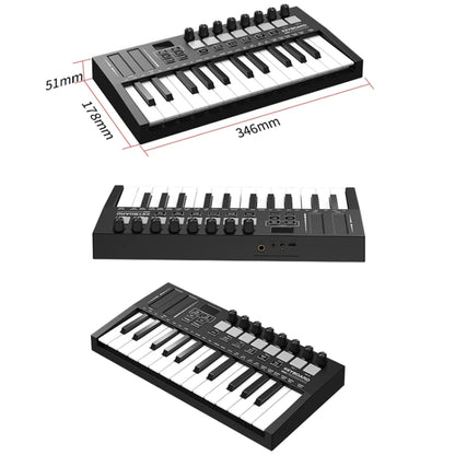 MD02 25 Key USB Keyboard And Drum Pad MIDI Controller Keyboard Piano(Black) - Keyboard Instruments Accessories by PMC Jewellery | Online Shopping South Africa | PMC Jewellery | Buy Now Pay Later Mobicred