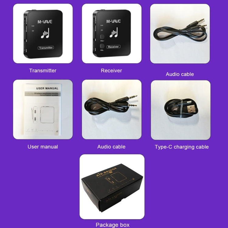 M-VAVE WP-10 2 In 1 Wireless Monitor Ear Return Transmitter Receiver One In One - Microphone by M-VAVE | Online Shopping South Africa | PMC TechLife