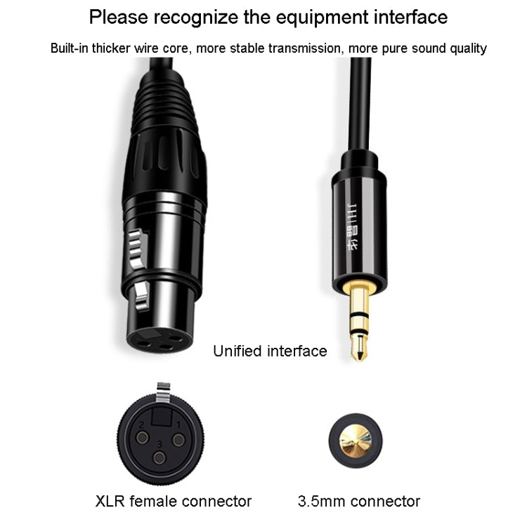 JINGHUA 3.5mm Male To XLR Female Microphone Cable Computer Mixer Audio Cable, Length: 10m - Microphone Audio Cable & Connector by JINGHUA | Online Shopping South Africa | PMC Jewellery | Buy Now Pay Later Mobicred