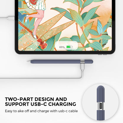 For Apple Pencil (USB-C) AhaStyle PT65-3 Silicone Same Color Protective Case(Midnight Blue) - Pencil Accessories by AhaStyle | Online Shopping South Africa | PMC Jewellery | Buy Now Pay Later Mobicred