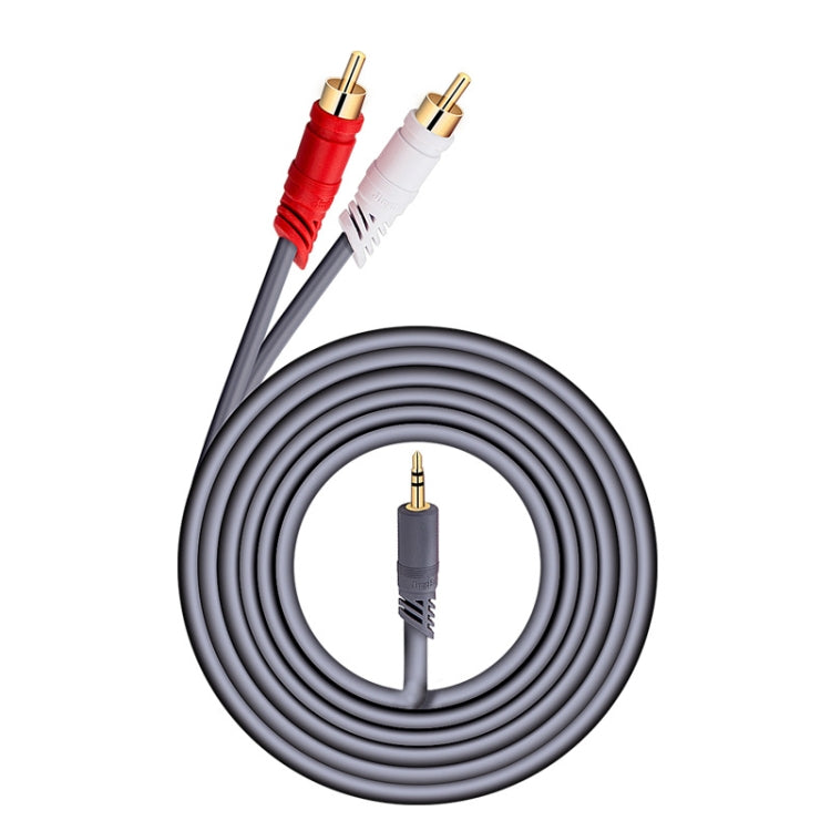 JINGHUA 3.5mm To 2RCA Audio Cable Game Console Outdoor Audio Connection Cable, Size: 30m(Grey) - RCA Cable by JINGHUA | Online Shopping South Africa | PMC Jewellery | Buy Now Pay Later Mobicred