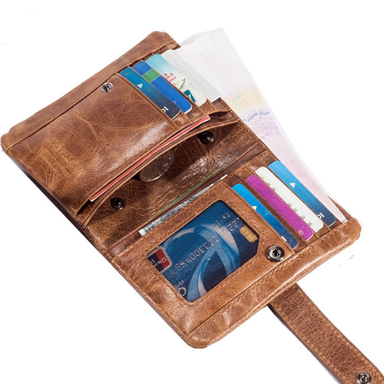 BULL CAPTAIN 01 RFID Anti-theft Multifunctional Cowhide Vertical Detachable Men Wallet(Coffee) - free shipping - PMC TechLife - Order now!