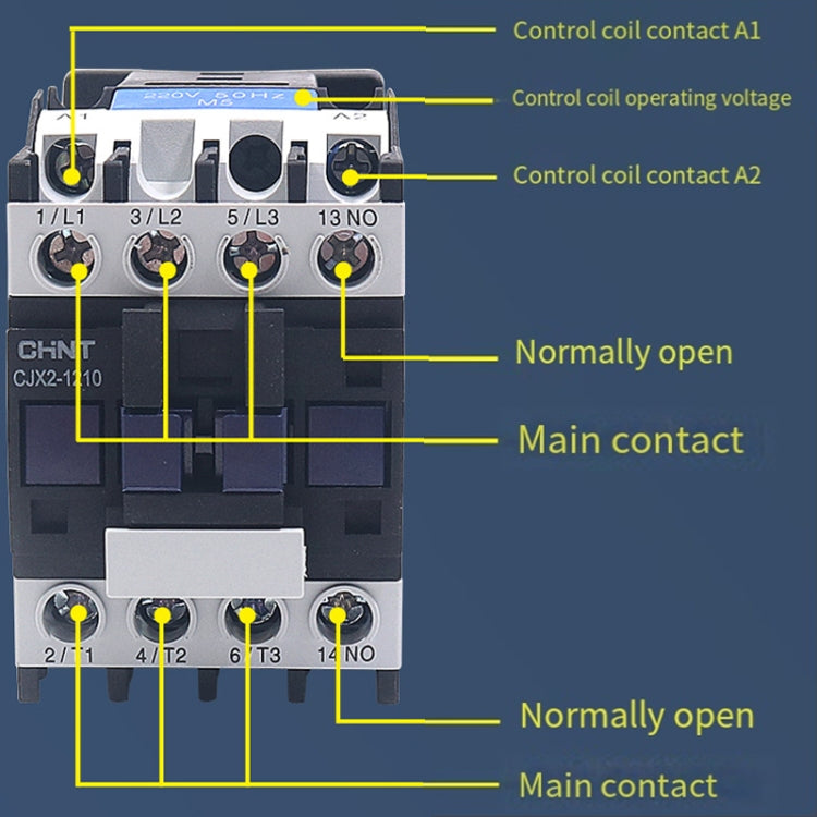 CHNT CJX2-2501 25A 220V Silver Alloy Contacts Multi-Purpose Single-Phase AC Contactor - Relays by CHNT | Online Shopping South Africa | PMC TechLife | Buy Now Pay Later Mobicred