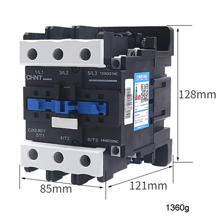 CHNT CJX2-8011 80A 220V Silver Alloy Contacts Multi-Purpose Single-Phase AC Contactor - free shipping - PMC TechLife - Order now!