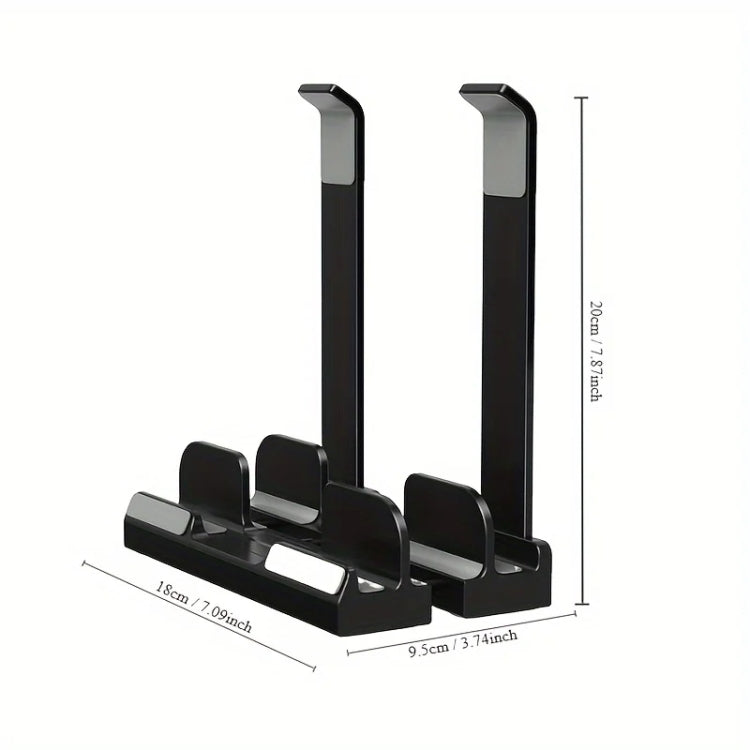 Dual-Purpose Laptop Vertical Stand Storage Rack Desktop Heightening Cooling Base(Black) - Laptop Stand by PMC Jewellery | Online Shopping South Africa | PMC Jewellery | Buy Now Pay Later Mobicred