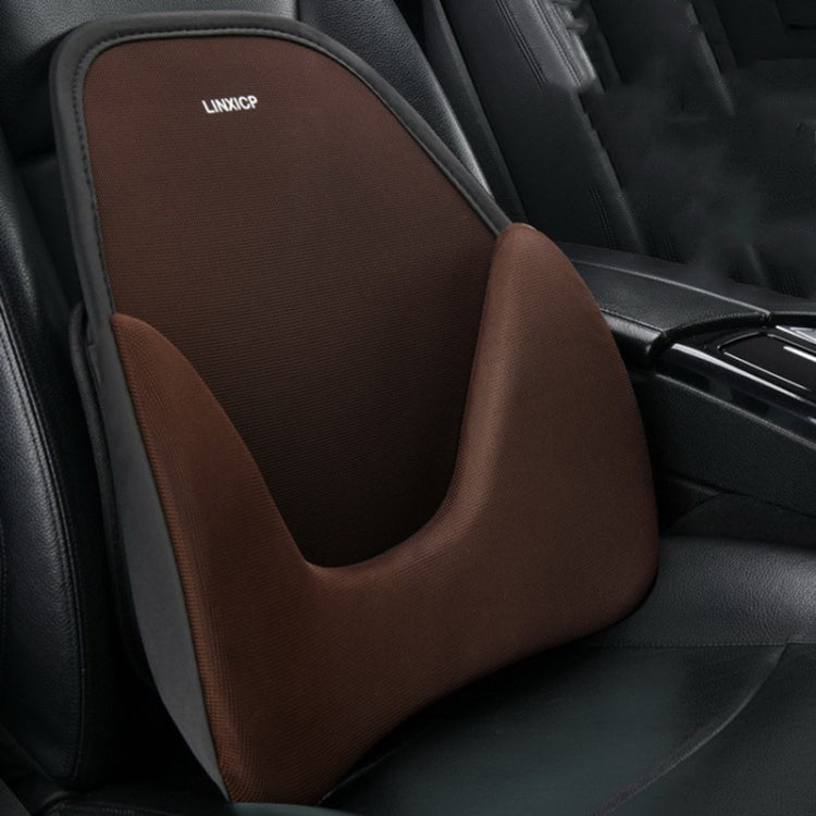 LINXICP 3 In 1 Car Seat Lumbar Cushion Summer Special Memory Foam Breathable Car Back Pad(Coffee) - Seat Accessories by LINXICP | Online Shopping South Africa | PMC Jewellery | Buy Now Pay Later Mobicred