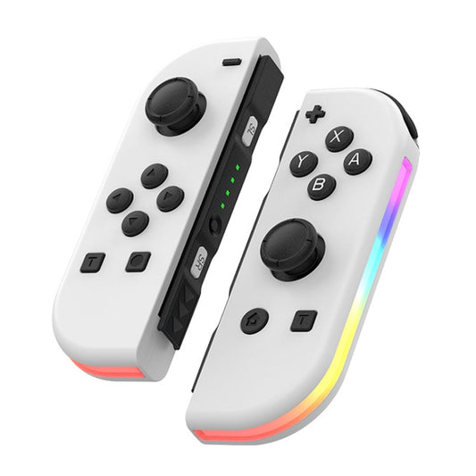 JOY-02 Gaming Left And Right Handle With RGB Lights Body Feel Bluetooth Gamepad For Switch / Switch OLED / Switch Pro / Switch Lite / Switch Joycon(White) - Gamepads by PMC Jewellery | Online Shopping South Africa | PMC Jewellery | Buy Now Pay Later Mobicred