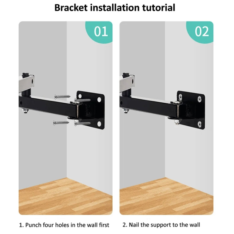 Tablet Wall Mount Holder Foldable Extendable Aluminum Alloy Mount With Anti Theft Security Lock - Lazy Bracket by PMC TechLife | Online Shopping South Africa | PMC TechLife