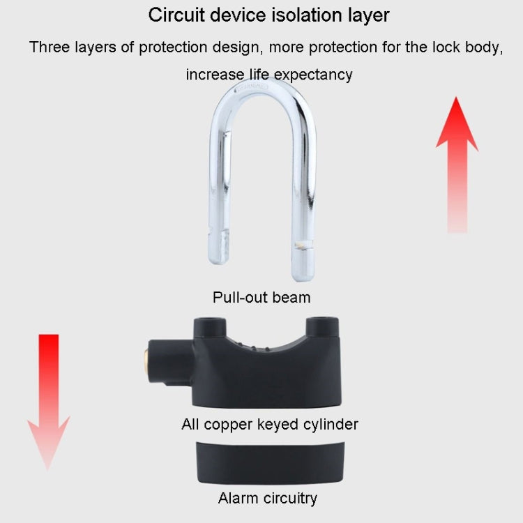 Long Beam Model Outdoor Door Anti-Theft Alarm Lock Waterproof Anti-Pick Motorcycle Bicycle Padlock - Theft Protection by PMC Jewellery | Online Shopping South Africa | PMC Jewellery | Buy Now Pay Later Mobicred