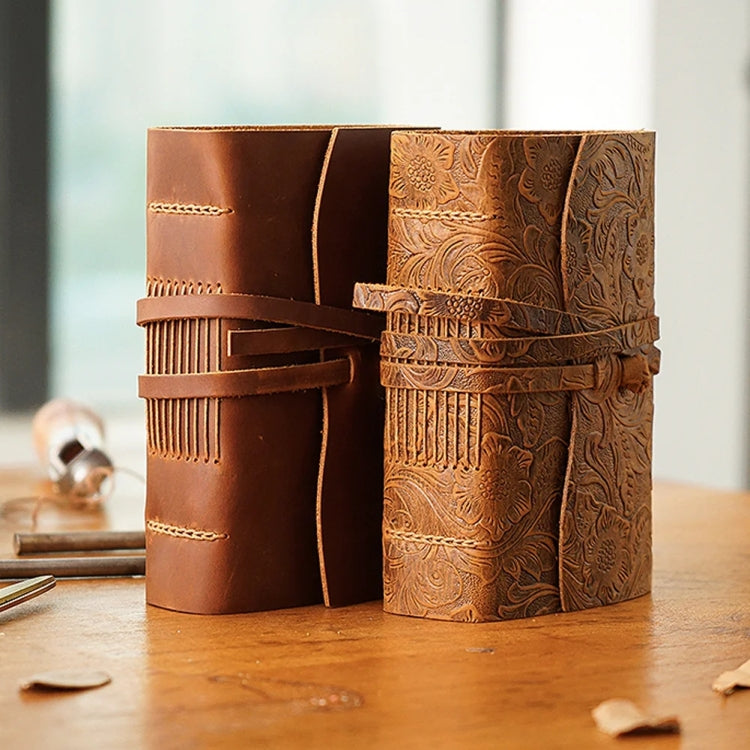 Genuine Leather Retro Notebook Diary Thickened Sketchbook Notepad(Crazy Horse Brown) - Notebooks by PMC TechLife | Online Shopping South Africa | PMC TechLife