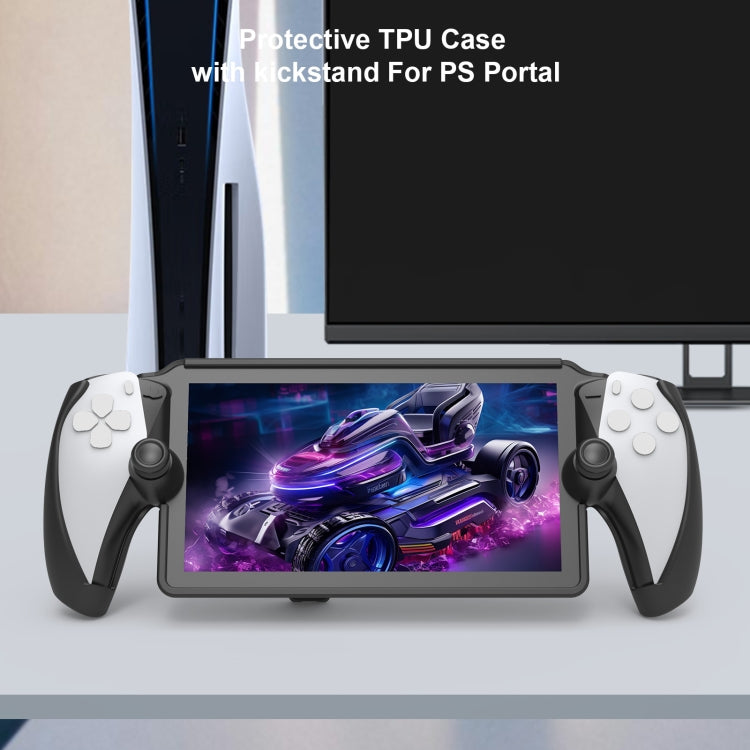 For PlayStation Portal Handle JYS TPU Protective Case With Stand(Black) - Cases by JYS | Online Shopping South Africa | PMC Jewellery | Buy Now Pay Later Mobicred