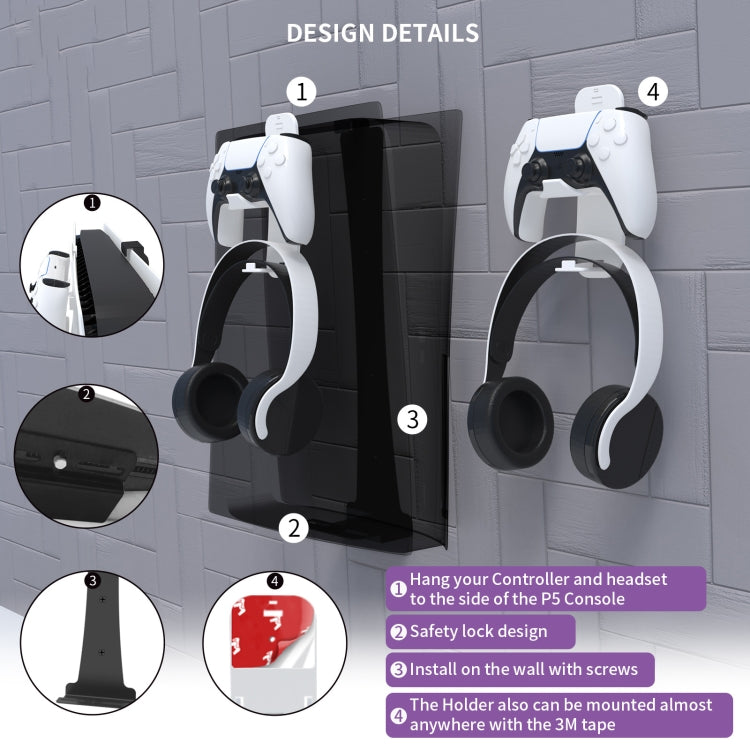 JYS-P5149 For PS5 Wall Bracket Storage Hook Suit Game Console Storage Bracket - free shipping - PMC Jewellery - Order now!