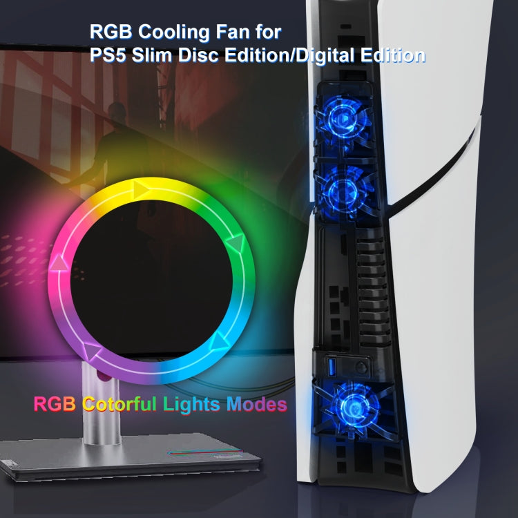 JYS-P5175 For PS5 Slim Host Optical Drive / Digital Version Universal With RGB Colorful Light Cooling Fan - Others by JYS | Online Shopping South Africa | PMC Jewellery | Buy Now Pay Later Mobicred