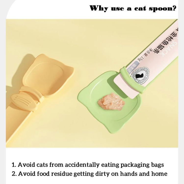 Cat Feeder Cat Strip Squeezer Pet Snack Minced Meat Feeding Spoon(Green) - Food Bowls by PMC Jewellery | Online Shopping South Africa | PMC Jewellery | Buy Now Pay Later Mobicred