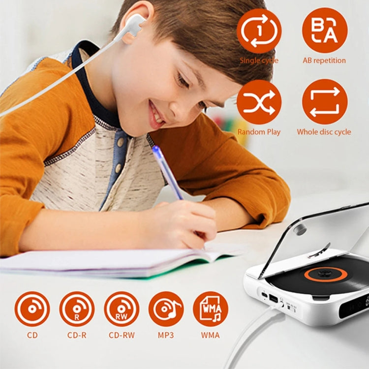 Kecag KC-918 Bluetooth CD Player Rechargeable Touchscreen Headphone Small Music Walkman(Black) - DVD & LCD Player by Kecag | Online Shopping South Africa | PMC TechLife | Buy Now Pay Later Mobicred
