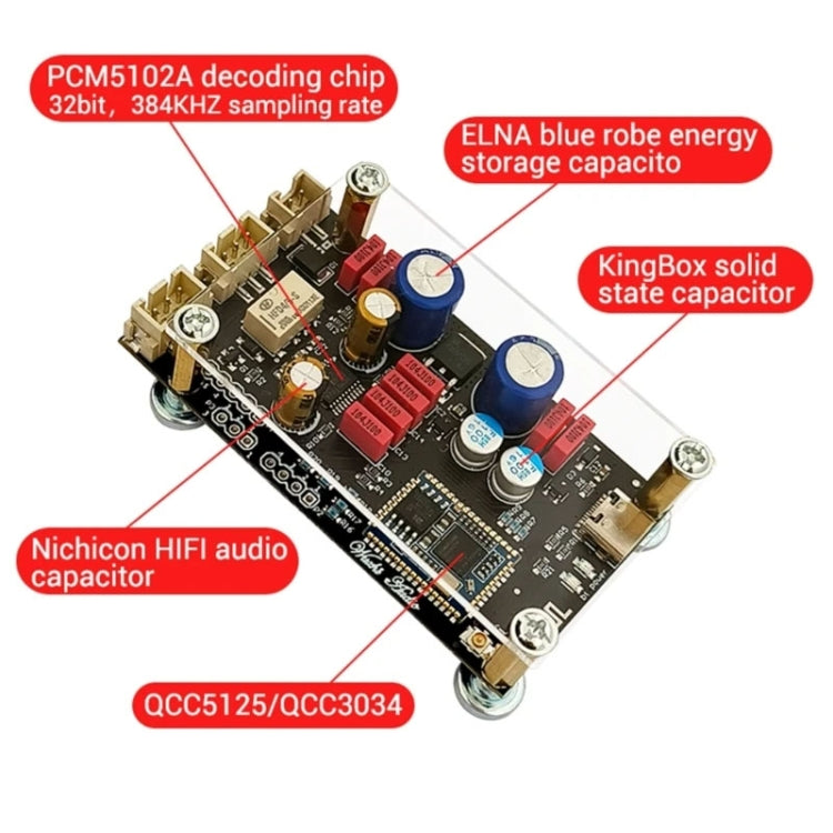 QCC3034 Bluetooth Lossless Decoder Board APTX Amplifier Wireless Receiver - Breadboard / Amplifier Board by PMC Jewellery | Online Shopping South Africa | PMC Jewellery | Buy Now Pay Later Mobicred