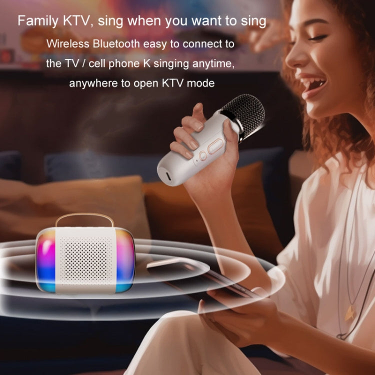 Y5 1 Microphone Portable Bluetooth Speaker Home And Outdoor Wireless Karaoke Audio(White) - Microphone by PMC Jewellery | Online Shopping South Africa | PMC Jewellery | Buy Now Pay Later Mobicred