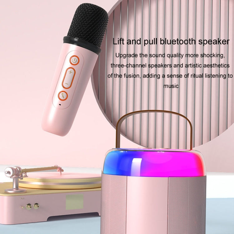 Home Portable Bluetooth Speaker Small Outdoor Karaoke Audio, Color: Y1 Pink(Double wheat) - Microphone by PMC Jewellery | Online Shopping South Africa | PMC Jewellery | Buy Now Pay Later Mobicred