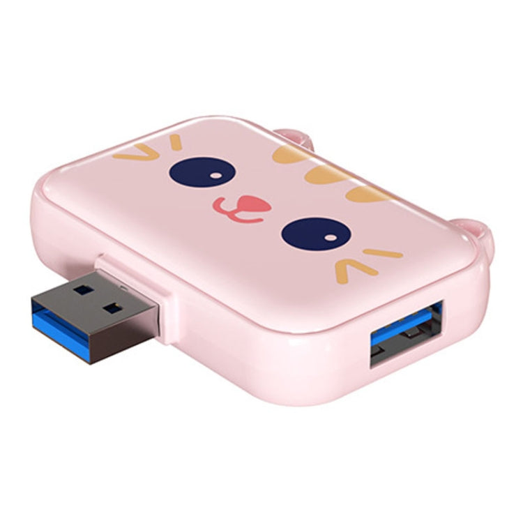 3 In 1 USB Hub For iPad / Phone Docking Station, Port: 3A USB3.0+USB2.0 x 2 Pink - USB 3.0 HUB by PMC Jewellery | Online Shopping South Africa | PMC Jewellery | Buy Now Pay Later Mobicred