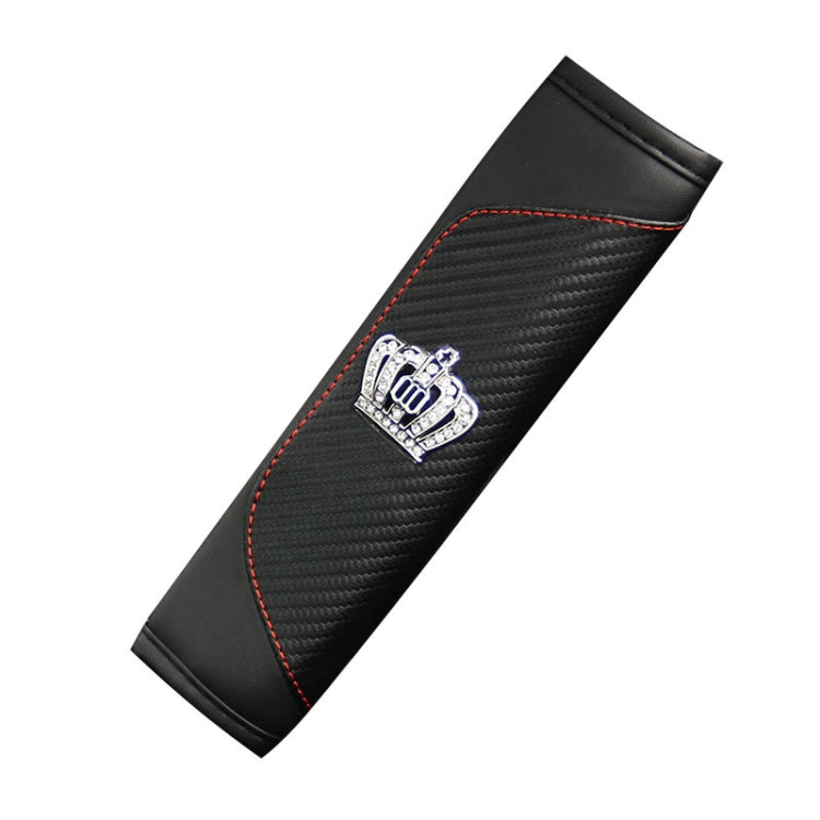 Car Seat Belt Cover Carbon Fiber Leather Auto Seat Shoulder Protection, Style: Crown Black - Seat Belts & Padding by PMC Jewellery | Online Shopping South Africa | PMC Jewellery | Buy Now Pay Later Mobicred