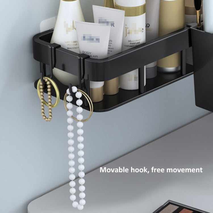 Wall-mounted Kitchen and Bathroom Storage Rack with 4 Hooks, Spec: Shelf + Pole+Cup - Shelf by PMC Jewellery | Online Shopping South Africa | PMC Jewellery