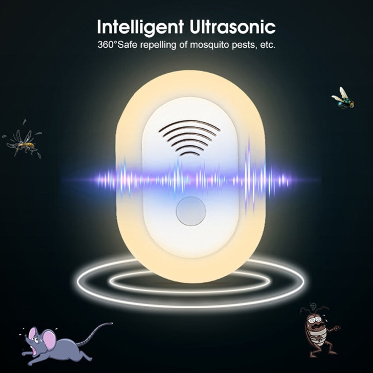 Adjustable Night Light Ultrasonic Mosquito Repeller Mini Home Electronic Mouse Repeller, Spec: US Plug(White) - Repellents by PMC TechLife | Online Shopping South Africa | PMC TechLife
