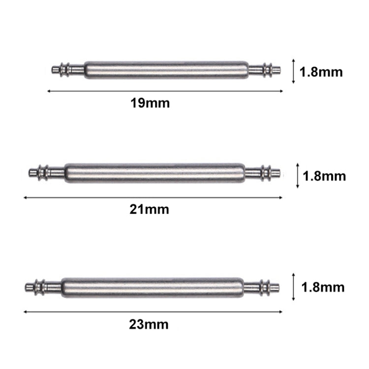 100pcs /Set 304 Stainless Steel Strap Connecting Rod Strap Switch Lugs, Spec: Double (1.8x21mm) - Watch Accessories & Parts by PMC Jewellery | Online Shopping South Africa | PMC Jewellery