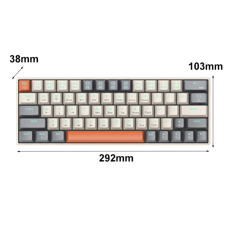 T-WOLF T60 63 Keys Office Computer Gaming Wired Mechanical Keyboard, Color: Color-matching A - Wired Keyboard by T-WOLF | Online Shopping South Africa | PMC Jewellery | Buy Now Pay Later Mobicred