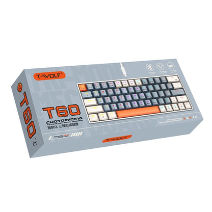 T-WOLF T60 63 Keys Office Computer Gaming Wired Mechanical Keyboard, Color: Color-matching A - Wired Keyboard by T-WOLF | Online Shopping South Africa | PMC Jewellery | Buy Now Pay Later Mobicred