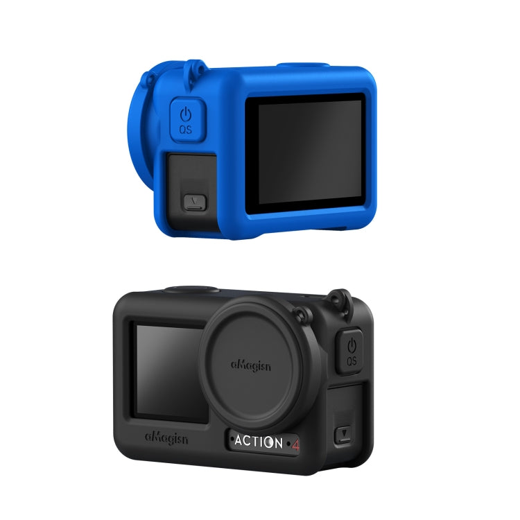 For DJI Osmo Action 4 / 3 aMagisn Silicone Protection Case Camera Protection Accessories(Blue) -  by aMagisn | Online Shopping South Africa | PMC Jewellery | Buy Now Pay Later Mobicred