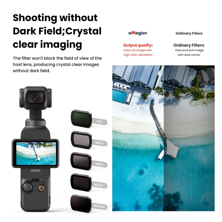For DJI Osmo Pocket 3 aMagisn HD Double Sided Coated Filters Sports Camera Protective Goggles, Style: ND16+ND64+ND256+ND1000 - Lens Accessories by aMagisn | Online Shopping South Africa | PMC Jewellery | Buy Now Pay Later Mobicred