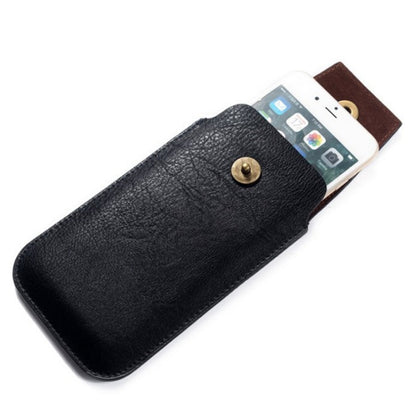 Mobile Phone Leather Waist Bag Holster Pouch M 6.5 Inch Black -  by PMC Jewellery | Online Shopping South Africa | PMC Jewellery | Buy Now Pay Later Mobicred