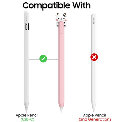 For Apple Pencil (USB-C) AhaStyle PT129-3 Stylus Cover Silicone Cartoon Protective Case, Style: White Cow - Pencil Accessories by AhaStyle | Online Shopping South Africa | PMC Jewellery | Buy Now Pay Later Mobicred