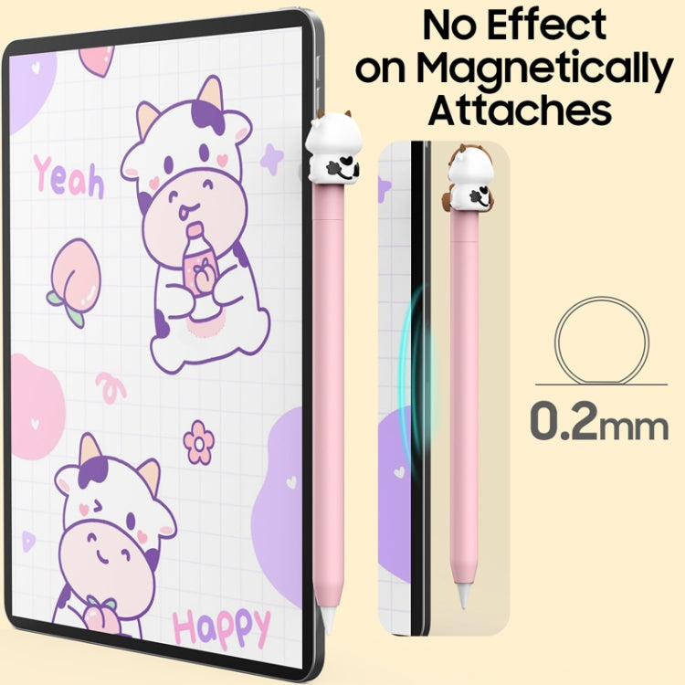 For Apple Pencil (USB-C) AhaStyle PT129-3 Stylus Cover Silicone Cartoon Protective Case, Style: White Cow - Pencil Accessories by AhaStyle | Online Shopping South Africa | PMC Jewellery | Buy Now Pay Later Mobicred