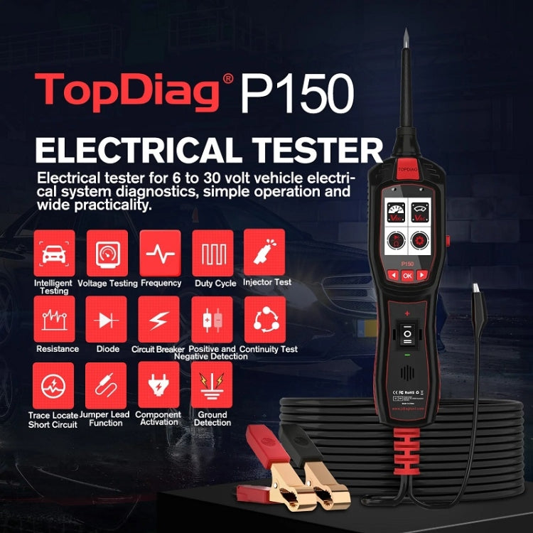 JDiag 6-30V Electrical Detector Fuel Injector Signal Detection Vehicle System Diagnosis(P150) - Electronic Test by JDiag | Online Shopping South Africa | PMC Jewellery | Buy Now Pay Later Mobicred