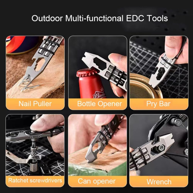 Multifunctional Outdoor Survival and Self-defense Ratchet Crowbar Tool EDC Bottle Opener(Silver) - Emergency Tools by PMC Jewellery | Online Shopping South Africa | PMC Jewellery