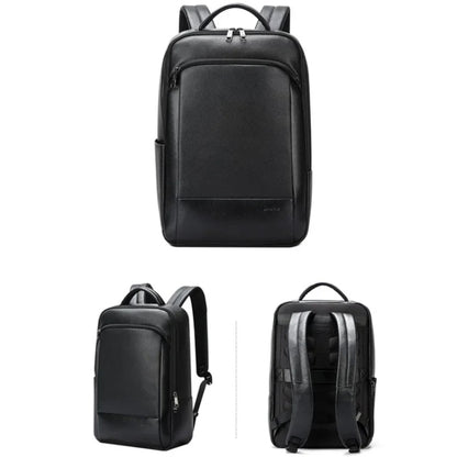 Bopai 61-123311 Large-Capacity First-Layer Cowhide Business Laptop Backpack(Black) - Backpack by Bopai | Online Shopping South Africa | PMC Jewellery | Buy Now Pay Later Mobicred