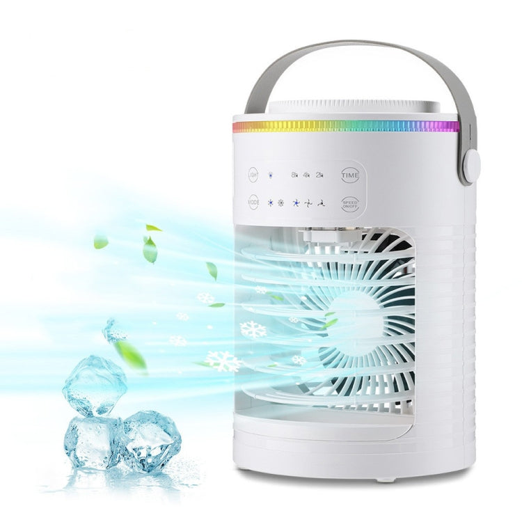 CF-516 USB Home Timed Desktop RGB Light Adjustable Spray Humidification Cooler Fan(White) - Electric Fans by PMC Jewellery | Online Shopping South Africa | PMC Jewellery | Buy Now Pay Later Mobicred