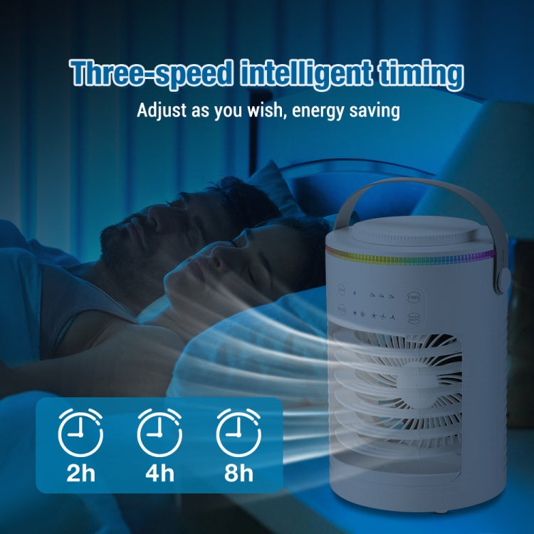 CF-516 USB Home Timed Desktop RGB Light Adjustable Spray Humidification Cooler Fan(White) - Electric Fans by PMC TechLife | Online Shopping South Africa | PMC TechLife | Buy Now Pay Later Mobicred