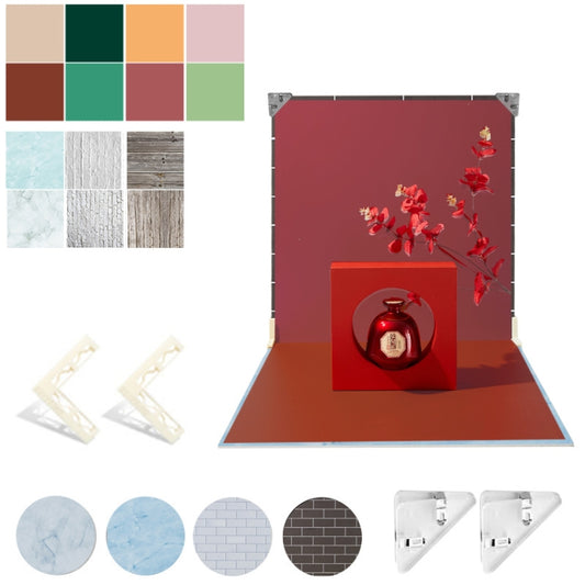 2pcs 40cm Double-Sided Background Board + 7pcs Backdrop Paper Photography Props Set, Spec: Set 4 - Solid Color by PMC Jewellery | Online Shopping South Africa | PMC Jewellery | Buy Now Pay Later Mobicred