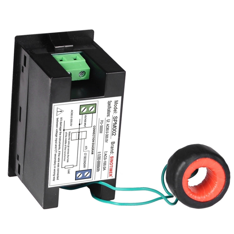 SINOTIMER SPM002 Liquid Crystals AC Digital Voltage And Current Meter Power Monitor, Specification: AC80-300V 100A - free shipping - PMC TechLife - Order now!