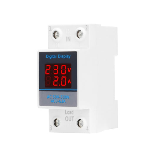 SINOTIMER SDM002 Household DIN Rail Single-Phase AC Dual Display Voltage And Current Meter(63A Build-In Intestinal Sensor) - Current & Voltage Tester by SINOTIMER | Online Shopping South Africa | PMC Jewellery | Buy Now Pay Later Mobicred