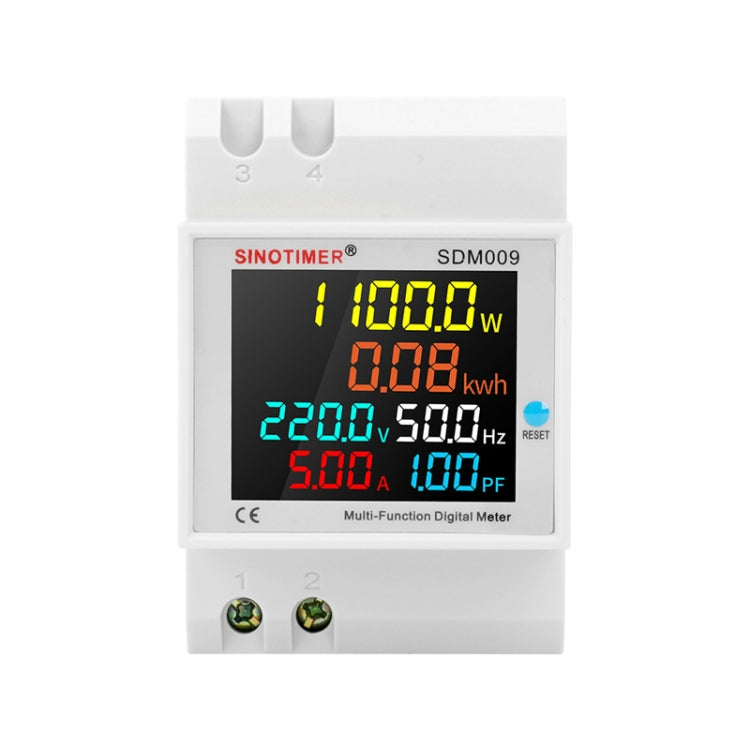 SINOTIMER SDM009 Din Rail Single-Phase Voltage Current Frequency Power Factor Electricity Multifunctional Meter, Model: AC250-450V External - free shipping - PMC TechLife - Order now!