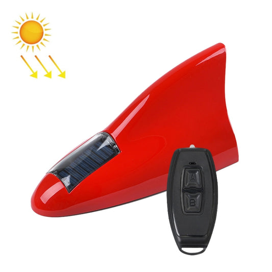 Solar Remote Control Signal Radio Shark Fin Antenna Anti-Tailgating Roof Warning Light(Red) - Warning Lights by PMC Jewellery | Online Shopping South Africa | PMC Jewellery | Buy Now Pay Later Mobicred