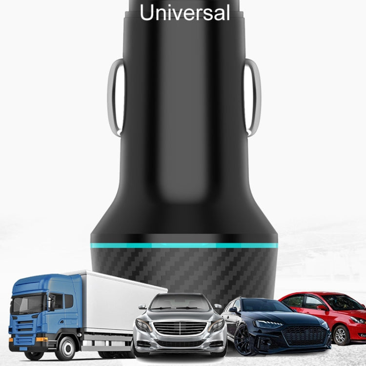 QIAKEY Dual Fast Charging Charger One To Two Cigarette Lighter, Size: TH215 43W(Black) - Car Charger by QIAKEY | Online Shopping South Africa | PMC Jewellery | Buy Now Pay Later Mobicred