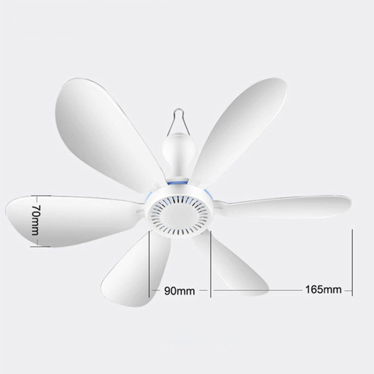 USB Home Dormitory Mute High Wind Power Mini Fan Six Blade Small Ceiling Fan, Style: Fan+Remote Control Speed Control Cord - Electric Fans by PMC Jewellery | Online Shopping South Africa | PMC Jewellery | Buy Now Pay Later Mobicred